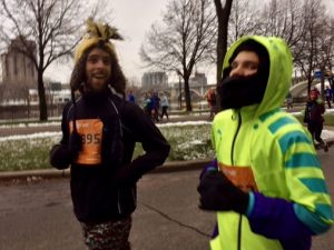 My son Ben (left) and nephew Birch Batz Rogers jogged along the west bank of the Mississippi River with me.