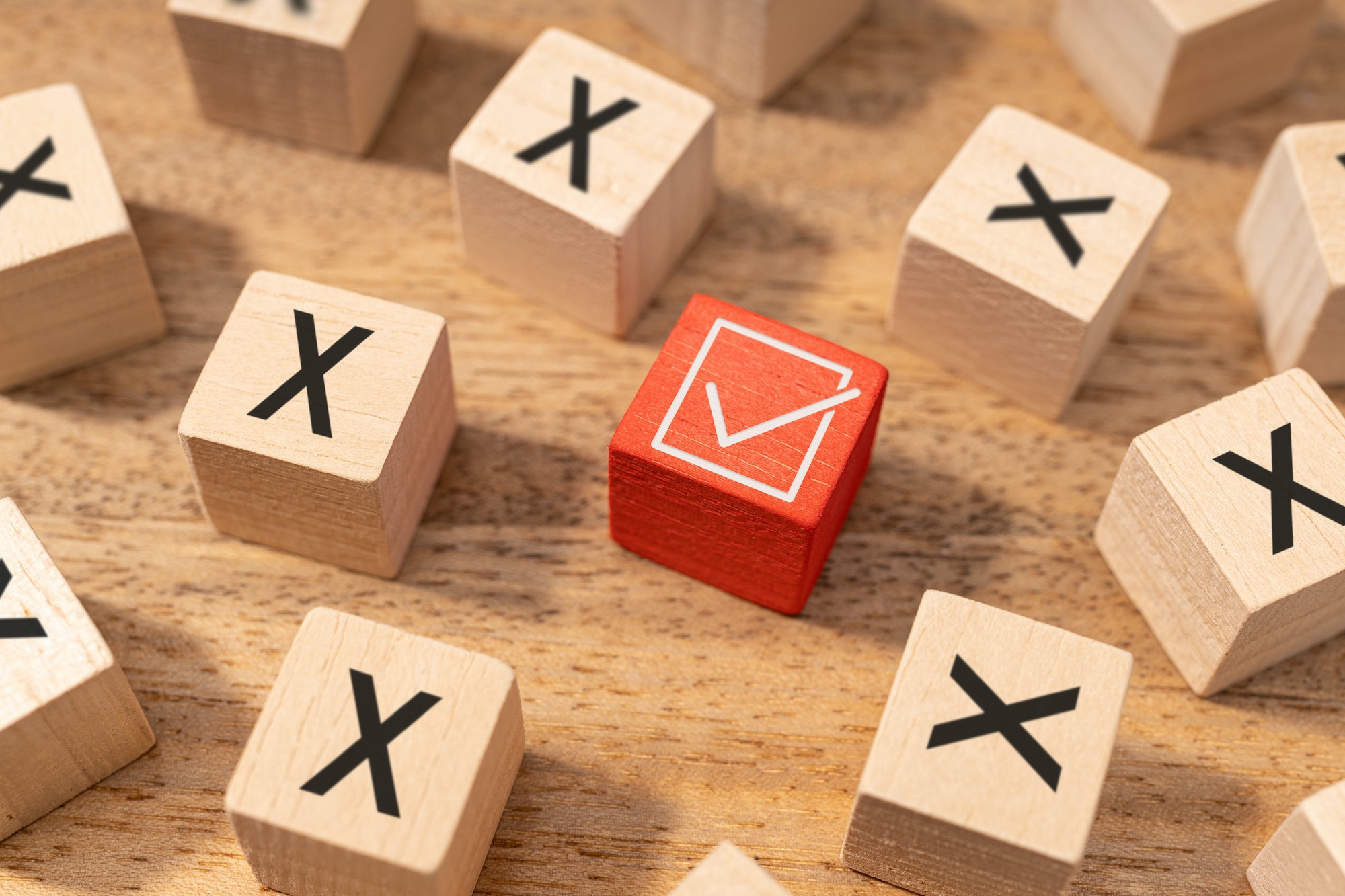 Right or good decision making concept